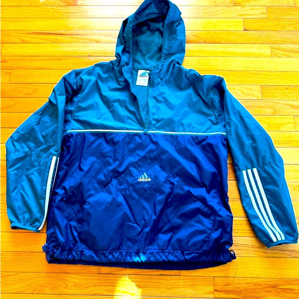 Adidas Teal and Navy Windbreaker Size L